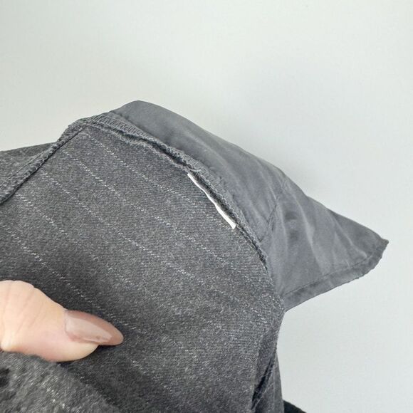 ZARA | Drawstring Waist Gray Pinstripe Print Pants Women’s Size 10 - Picture 9 of 9